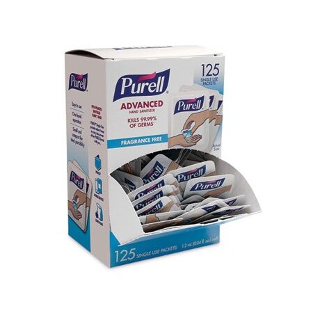 Gojo PURELL, Advanced Hand Sanitizer Single Use, 1.2 Ml, Packet, Clear, 125PK 9630125NSBX